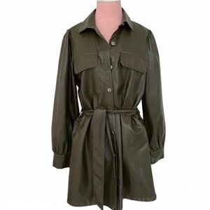 Zara Green Leather Dress
